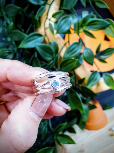 Sea Gems Blue Tides Ripple Ring