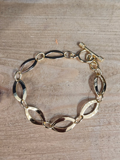 Gold Vermeil Flat Oval Link Bracelet
