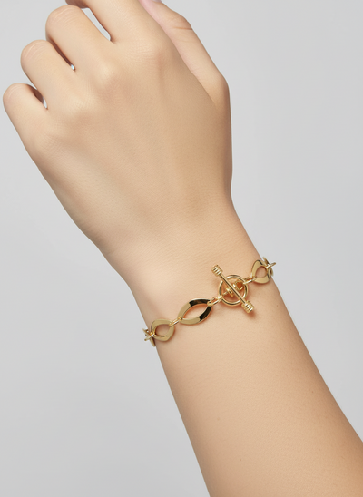 Gold Vermeil Flat Oval Link Bracelet