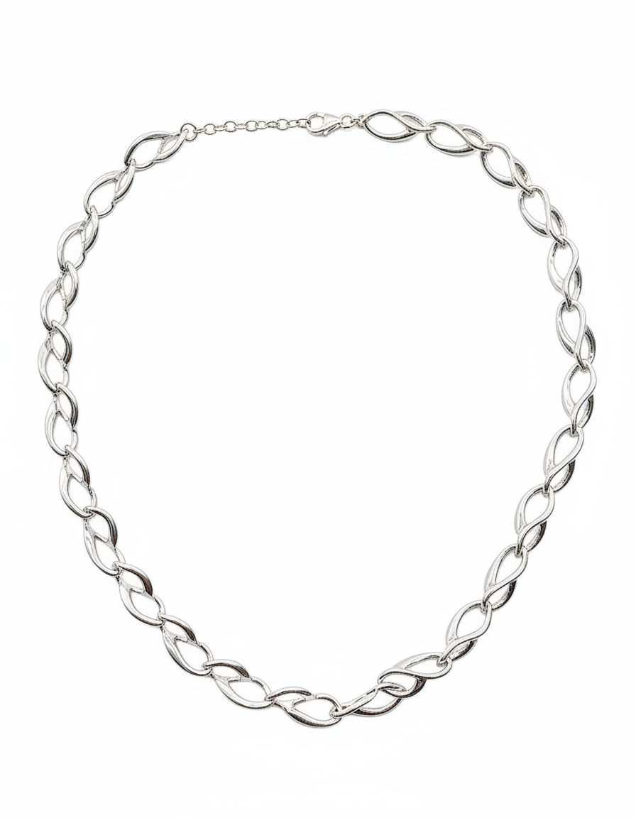 Sterling Silver Interlink Chain Necklace
