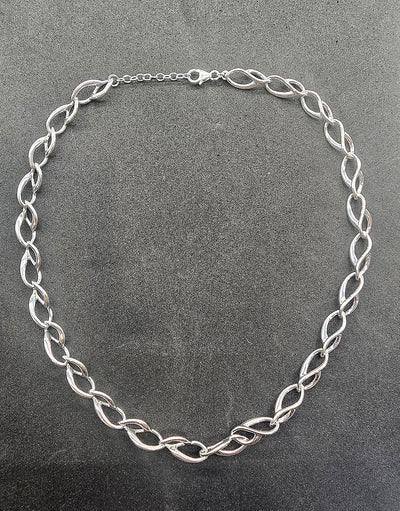 Sterling Silver Interlink Chain Necklace