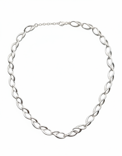 Sterling Silver Interlink Chain Necklace