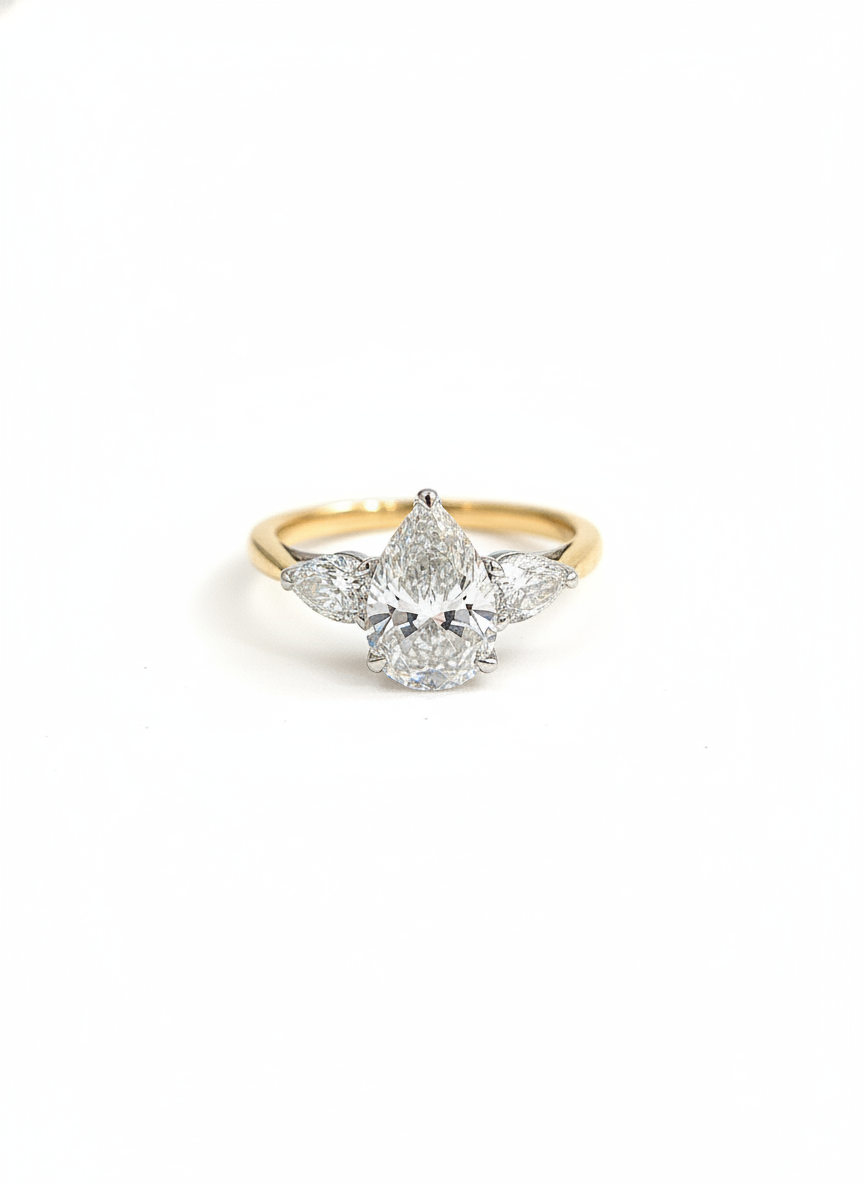 18ct Gold Platinum Lab Grown 3-Stone Diamond Ring
