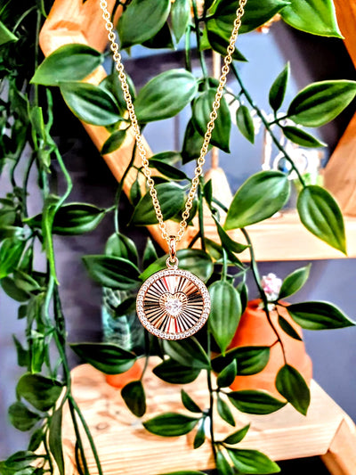 Unique & Co Gold Vermeil Cubic Zirconia Pendant Necklace