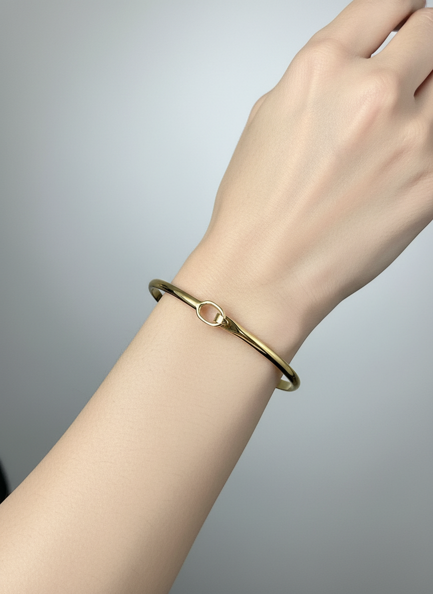 Gold Vermeil Open Belt Bangle