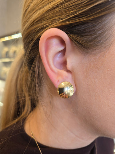 Gold Vermeil Button Clip Earrings