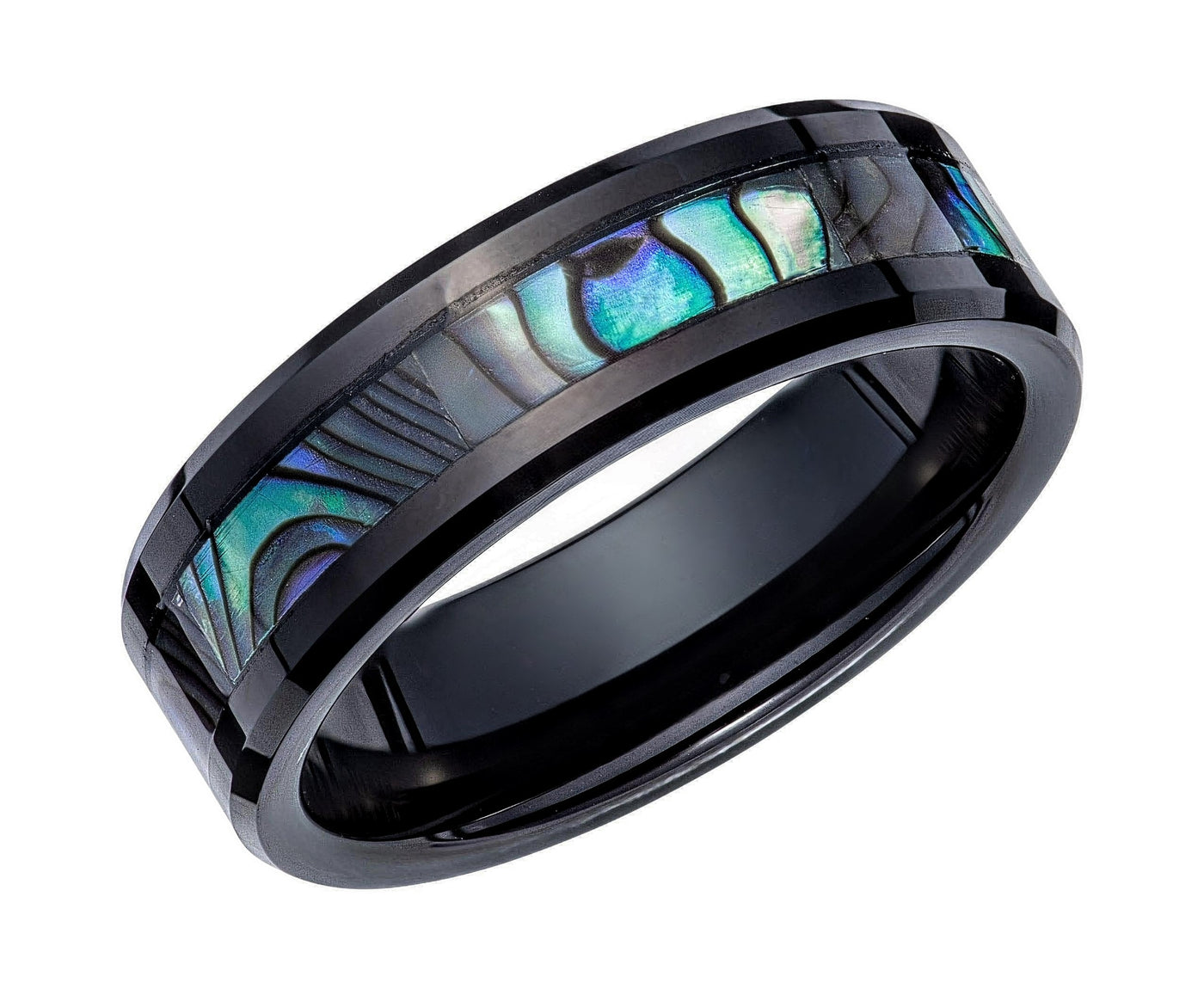 Abalone and Tungsten Carbide Ring