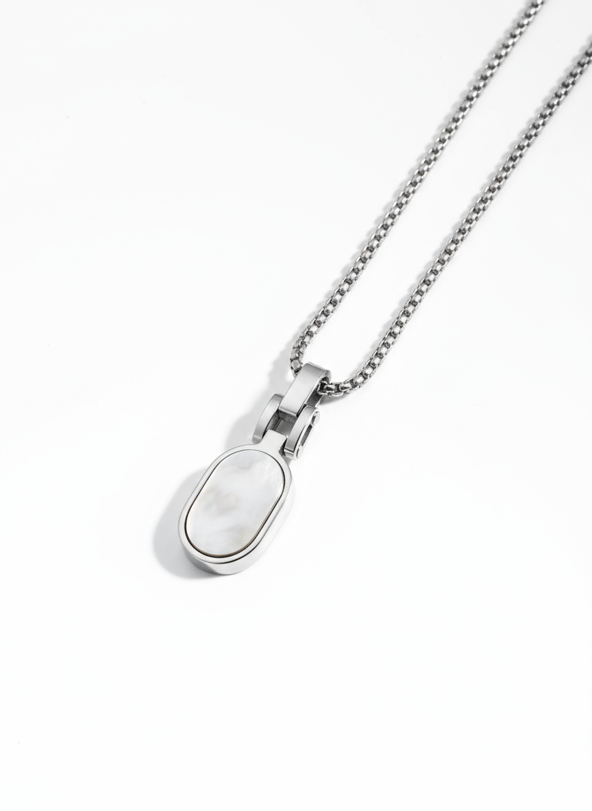 Oval Stainless Steel Tag Pendant – Rococo Jewellery