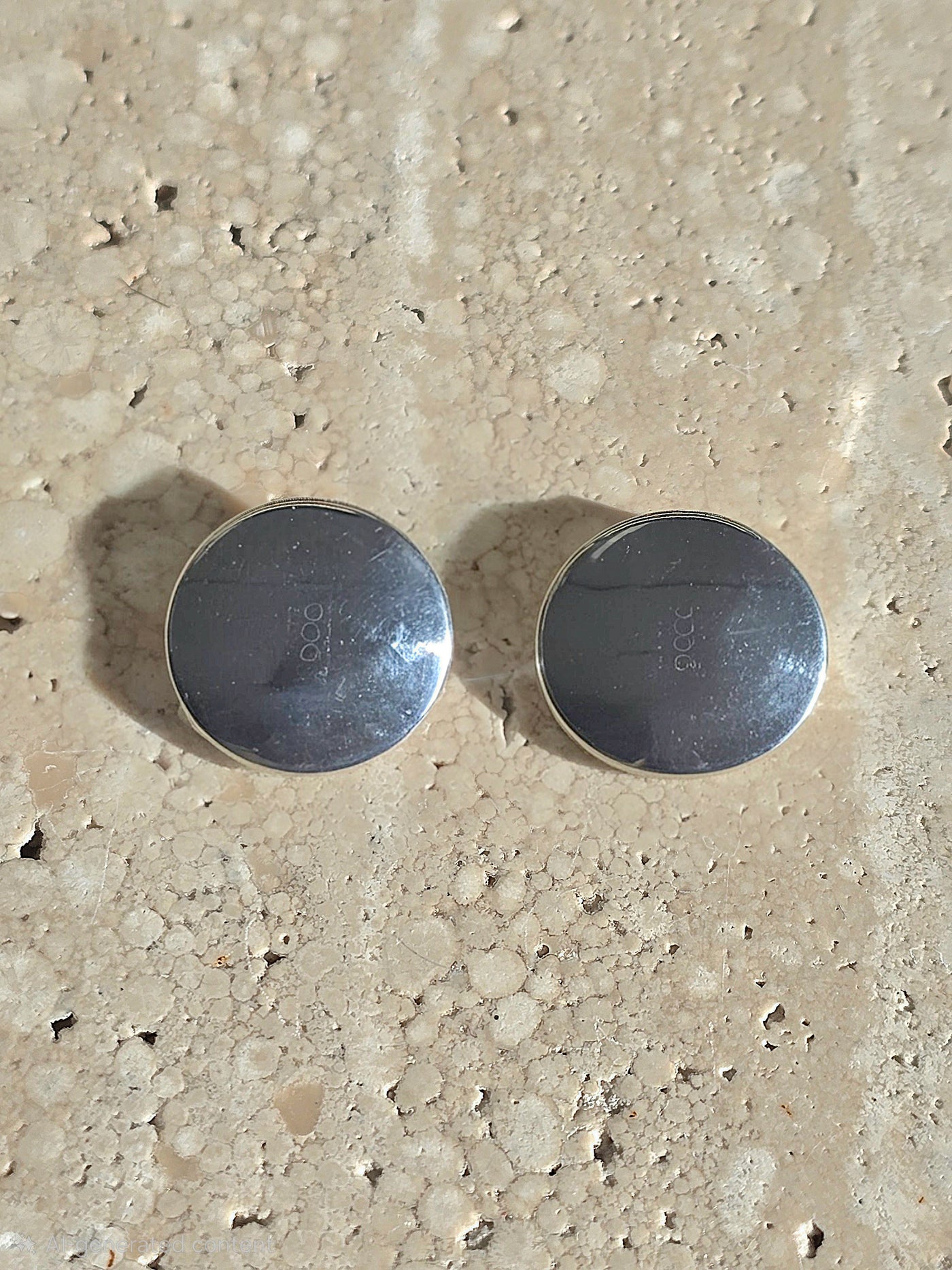 Sterling Silver Button Clip Earrings