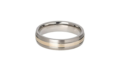 Matt Finish Titanium Ring 14ct Gold Inlay