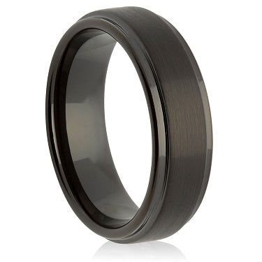7mm Tungsten Ring with Matt Black IP