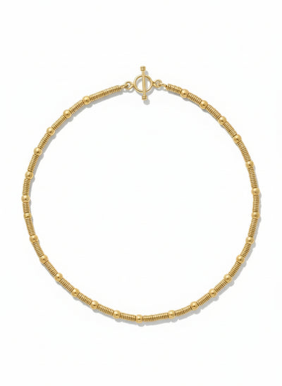 Gold Vermeil Slinky Ring and Beads Necklace