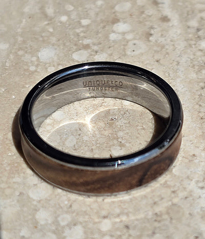 Unique & Co Tungsten Carbide Wood Inlay Ring