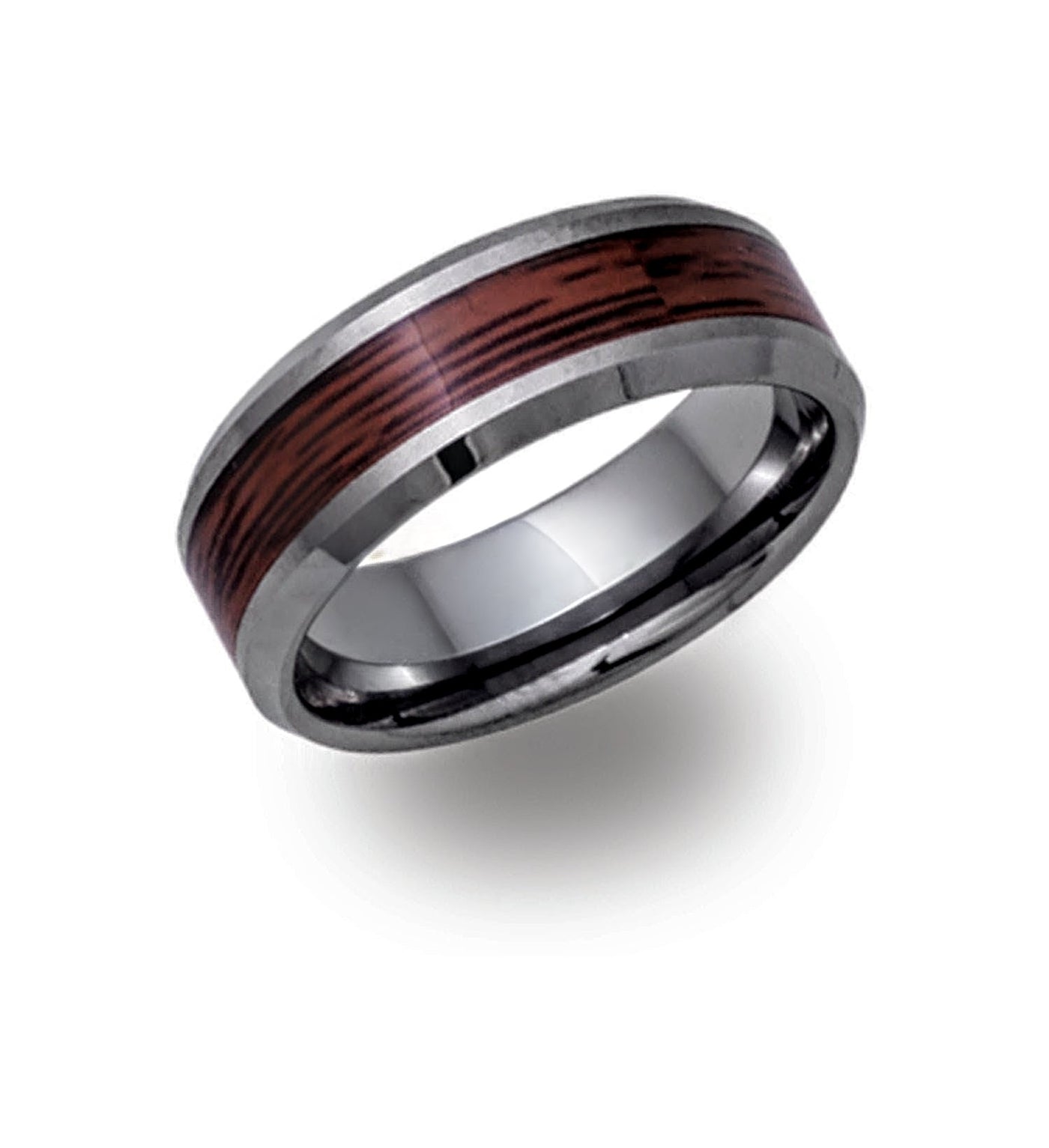 Extra Wide Tungsten Ring with Wood Inlay