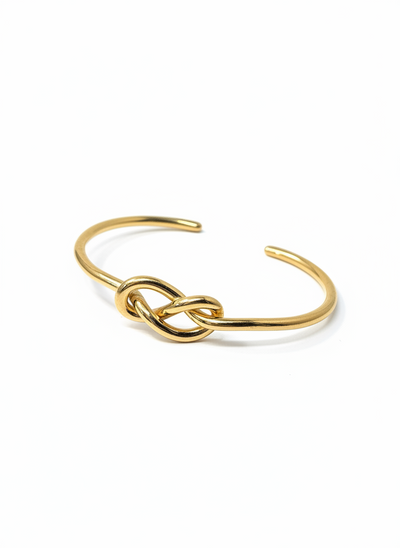 Gold Vermeil Large Double Knot Half Bangle