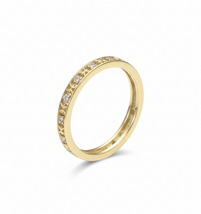 10ct Gold & Diamond Pisces Zodiac Ring