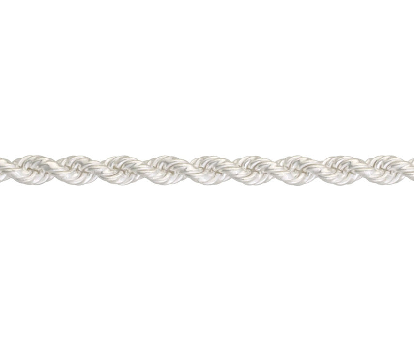 Sterling Silver Solid 45cm Rope Chain Necklace