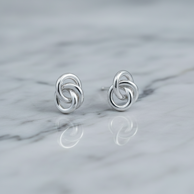Sterling Silver Russian Knot Stud Earrings