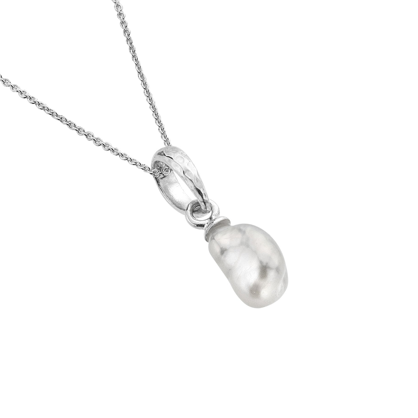Sea Gems Silver Origins Freshwater Pearl Pendant Necklace