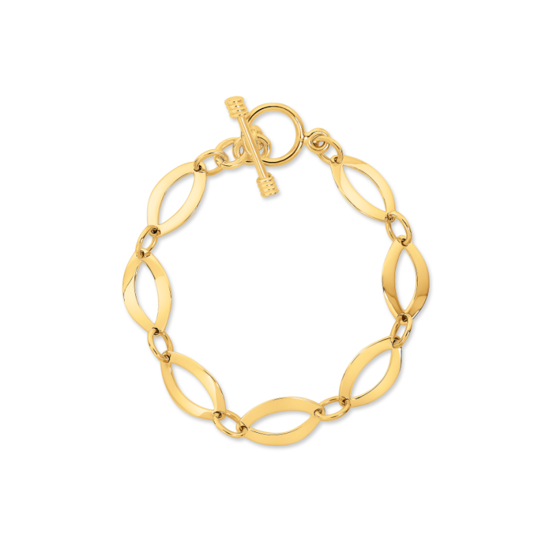 Gold Vermeil Flat Oval Link Bracelet