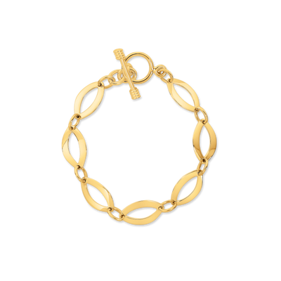 Gold Vermeil Flat Oval Link Bracelet