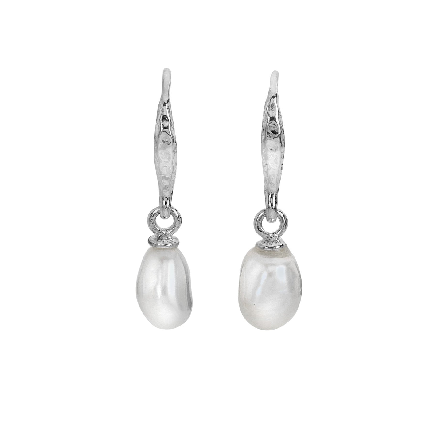 Sea Gems Silver Freshwater Pearl Drop Earrings