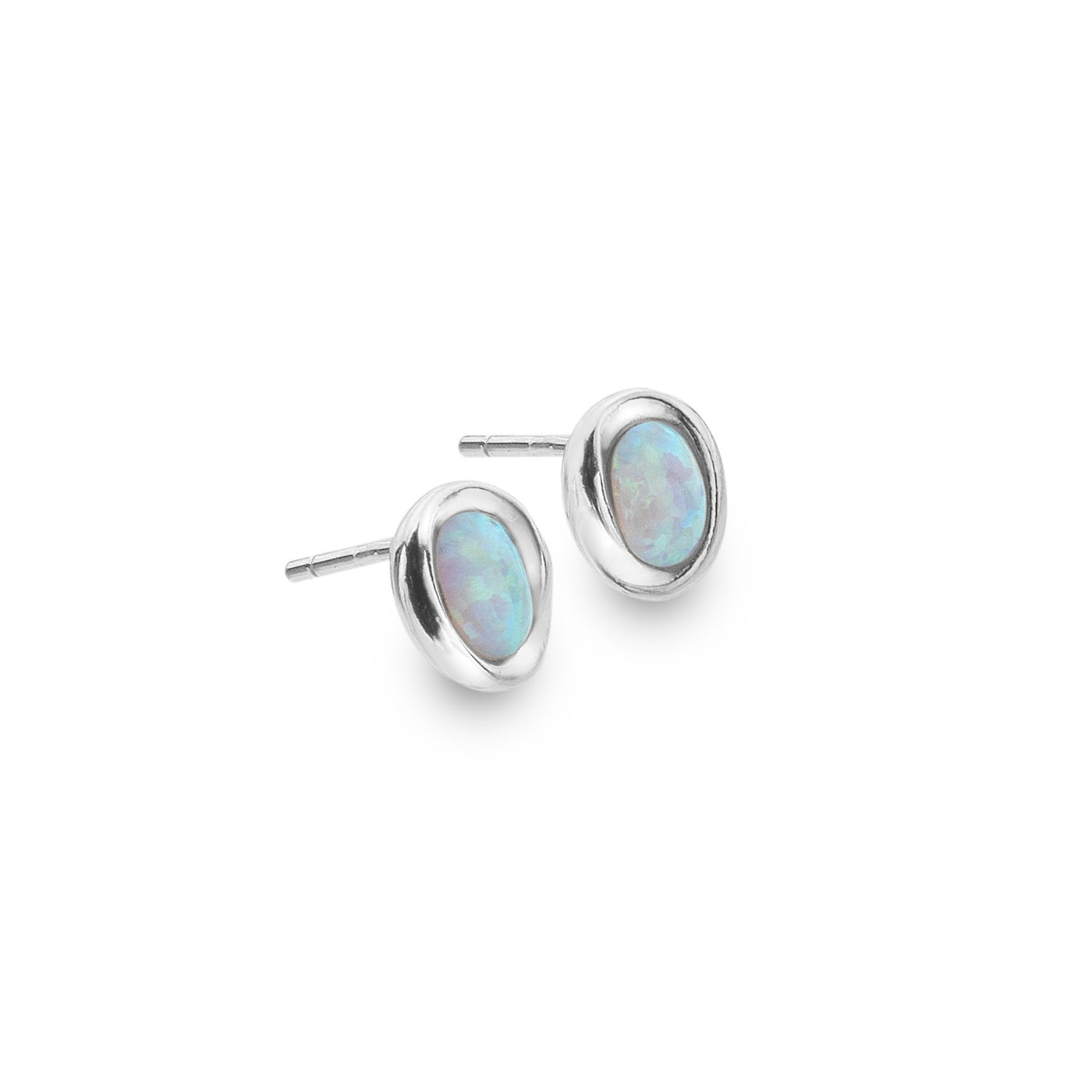 Sterling Silver Opalite Stone Stud Earrings