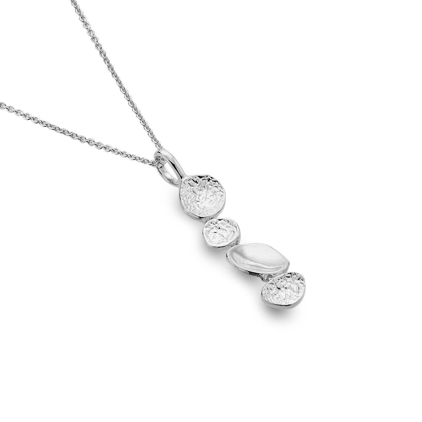 Sterling Silver Coastal Pebbles Pendant Necklace