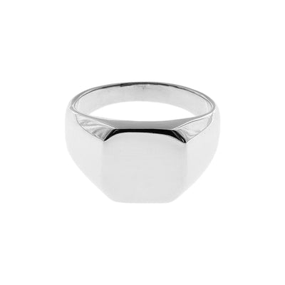 Sterling Silver Soft Square Signet Ring