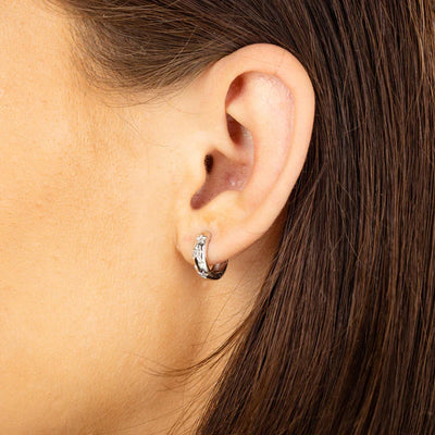 Scream Pretty Silver Celestial Chunky Huggie Hoop Earrings