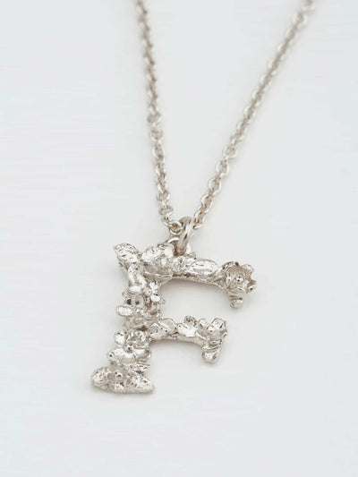 Alex Monroe Sterling Silver Floral Letter F Pendant Necklace