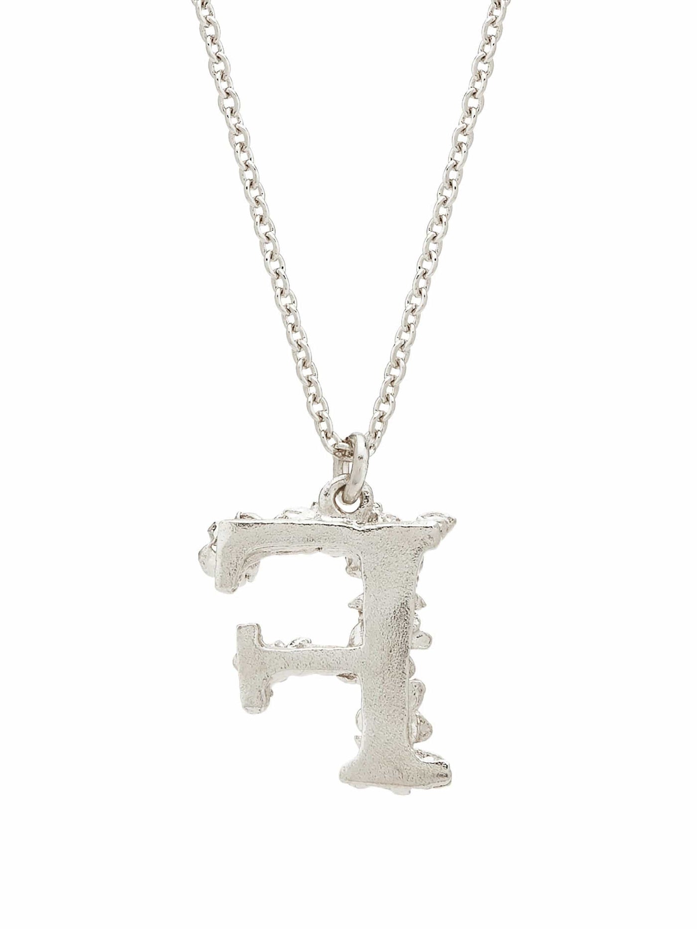 Alex Monroe Sterling Silver Floral Letter F Pendant Necklace