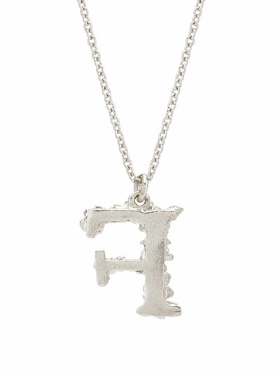 Alex Monroe Sterling Silver Floral Letter F Pendant Necklace