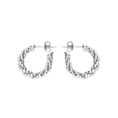 Dainty London Silver Barnacle Huggie Hoop Earrings