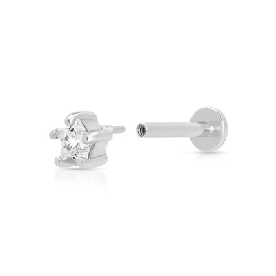 Scream Pretty Silver Sparkling Star Single Flat Back Earring