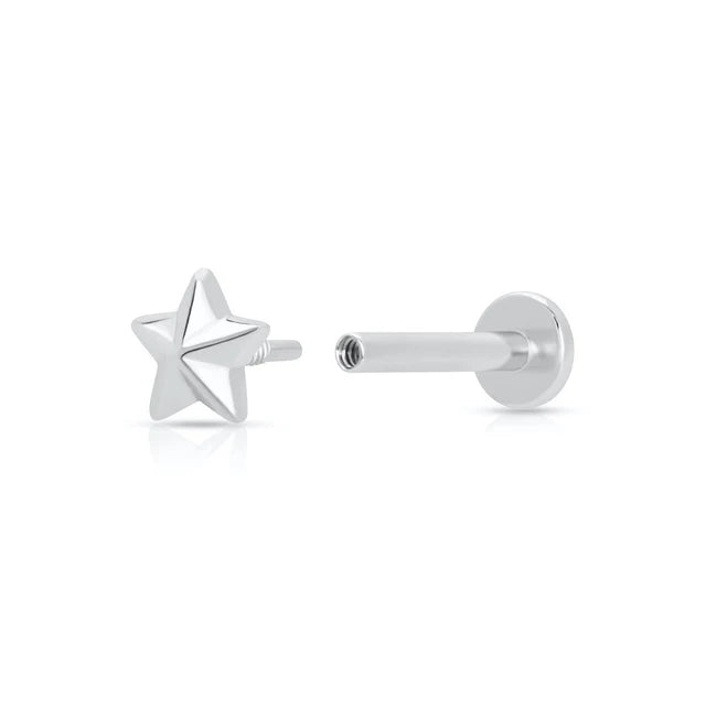 Scream Pretty Silver Faceted Star Single Stud Earring