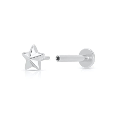 Scream Pretty Silver Faceted Star Single Stud Earring