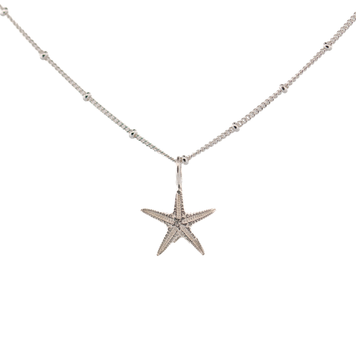 Dainty London Silver Small Starfish Necklace