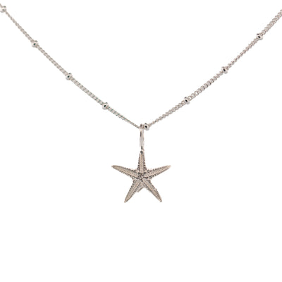 Dainty London Silver Small Starfish Necklace