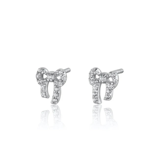 Scream Pretty Sterling Silver Zirconia Bow Stud Earrings