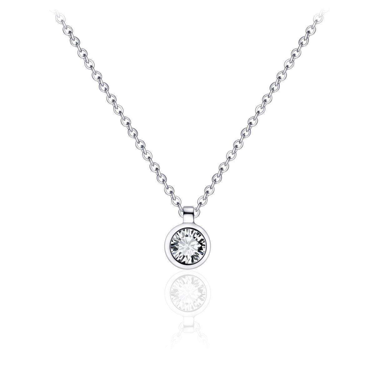 Sterling Silver Cubic Zirconia Pendant Necklace