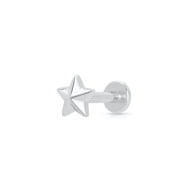 Scream Pretty Silver Faceted Star Single Stud Earring