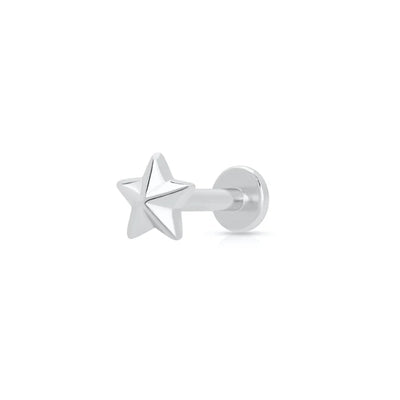 Scream Pretty Silver Faceted Star Single Stud Earring
