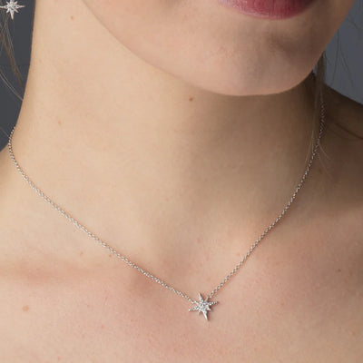 Scream Pretty Silver Cubic Zirconia Starburst Necklace
