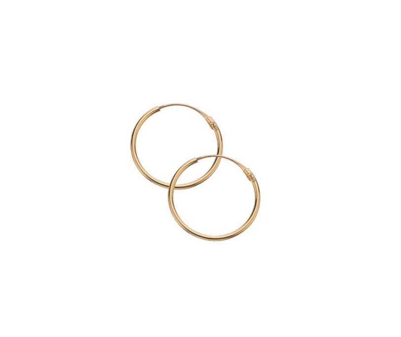 9ct Yellow Gold Light Creole Sleeper Earrings