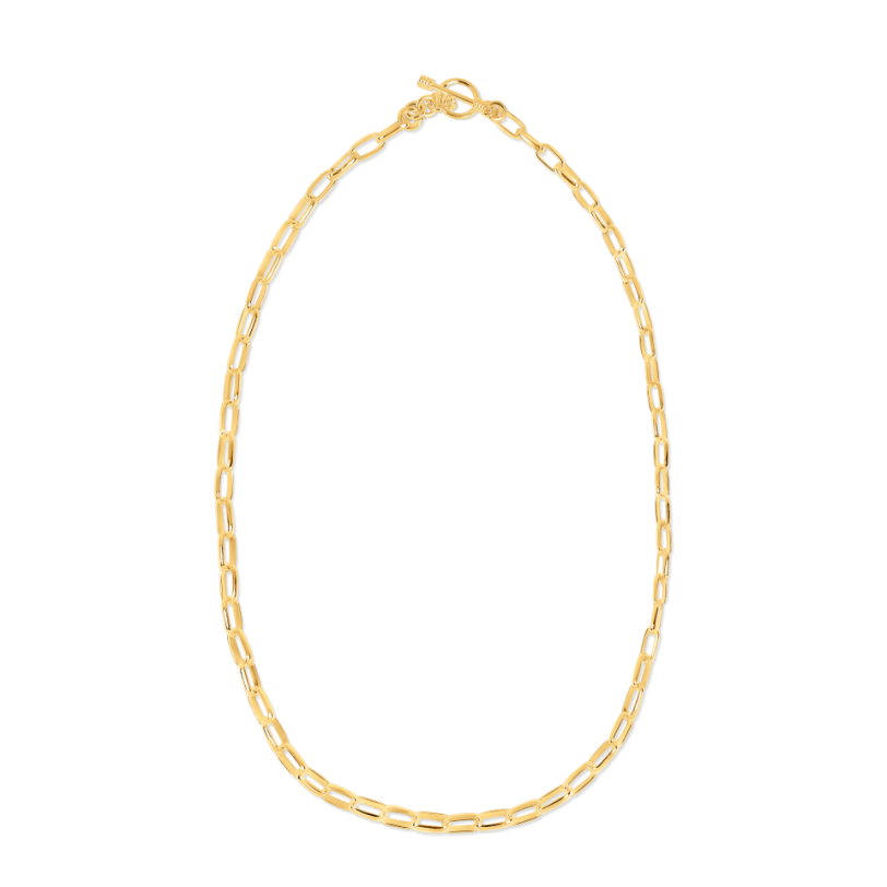 Gold Vermeil Rectangular Chain Necklace