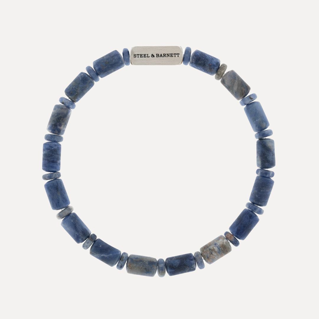Sodalite Gemstone Barrel Bead Bracelet