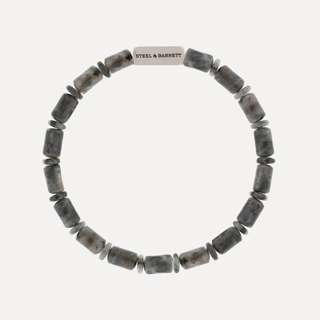 Spectrolite Gemstone Barrel Bead Bracelet