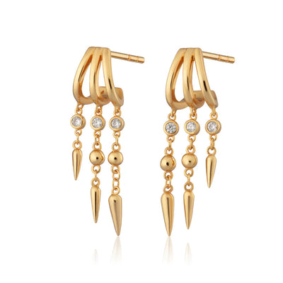 Scream Pretty Gold Vermeil Claw Drop Hoop Earrings