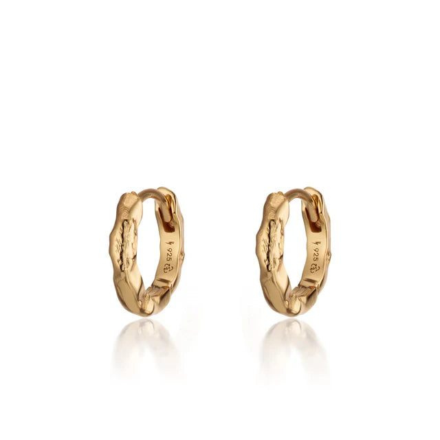 Scream Pretty Gold Molten Huggie Hoop Earrings